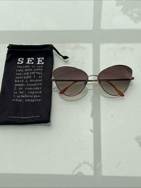 SEE Women's Round Gradient Brown Sunglasses